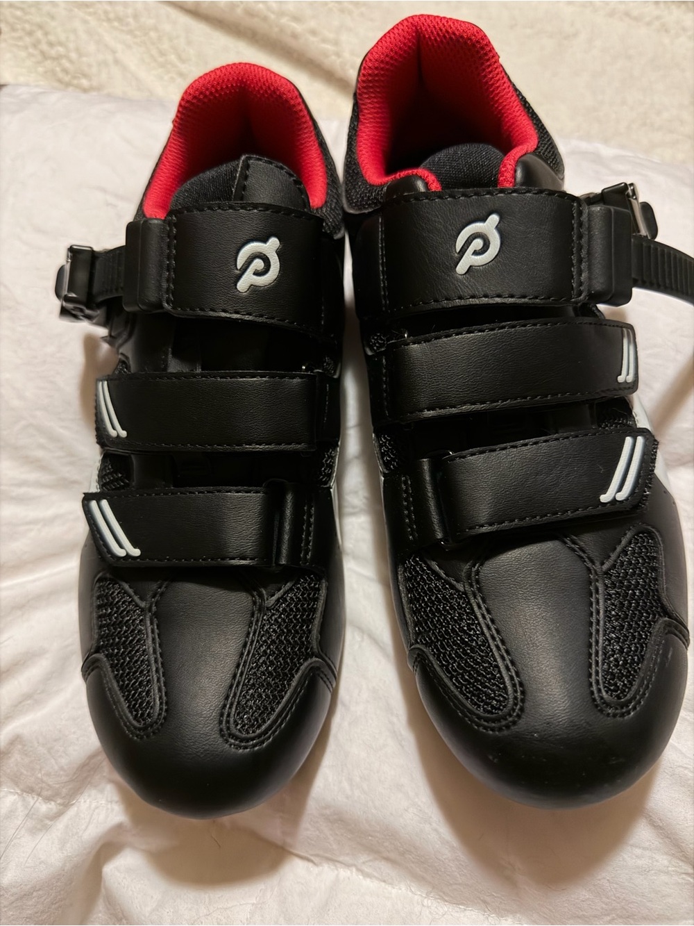 Peloton Women’s Black Cycling Shoes with Red Lining